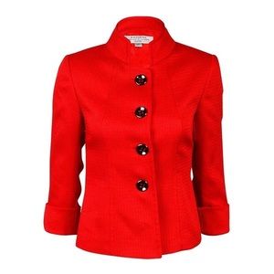 TAHARI |ARTHUR S. LEVINE| Holly Red Knitted Blazer